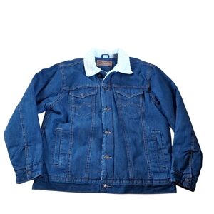Wrangler Western Sherpa Lined Denim Jacket Men's Size Medium